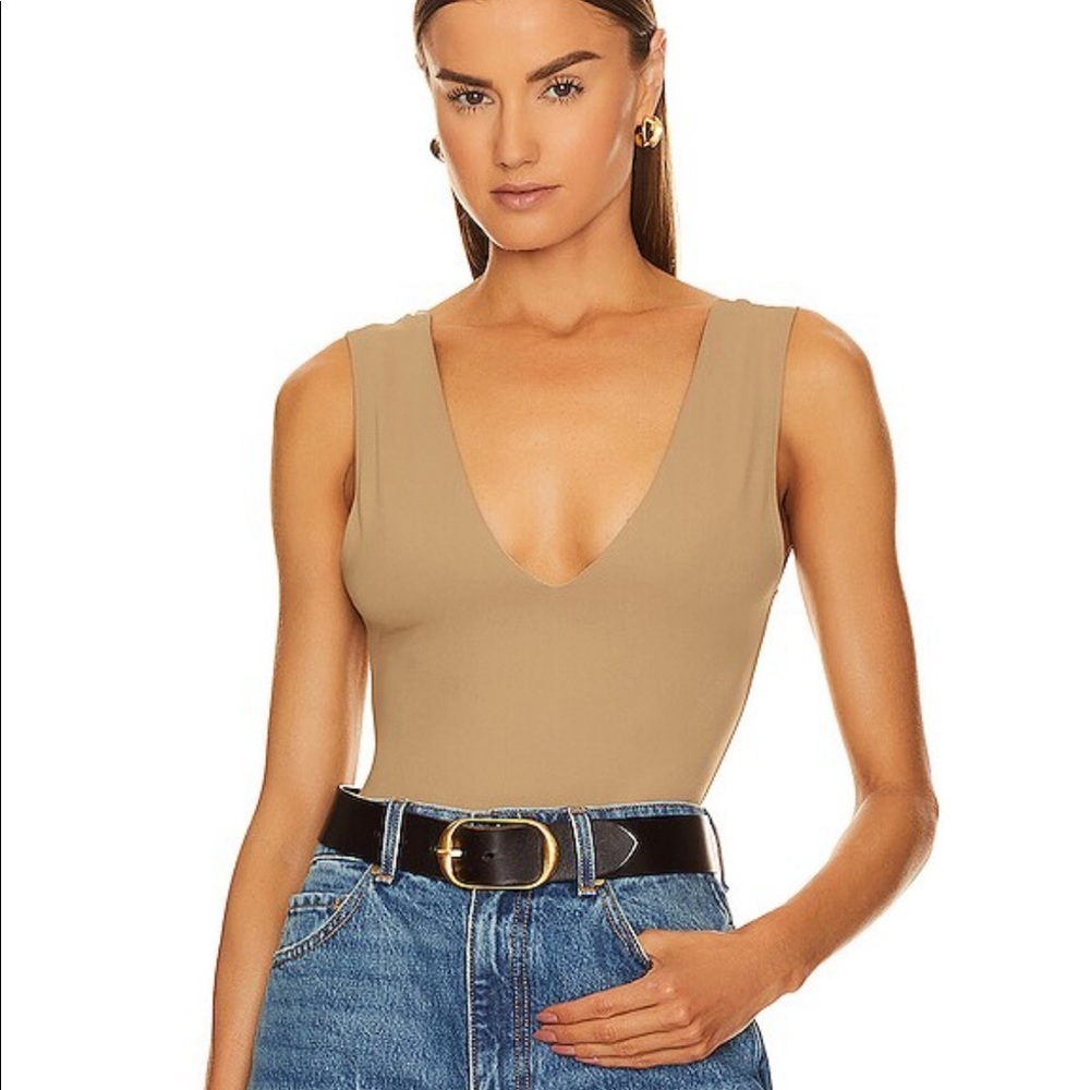 NWOT Free People Keep it Sleek Body Suit. Size M. Tan